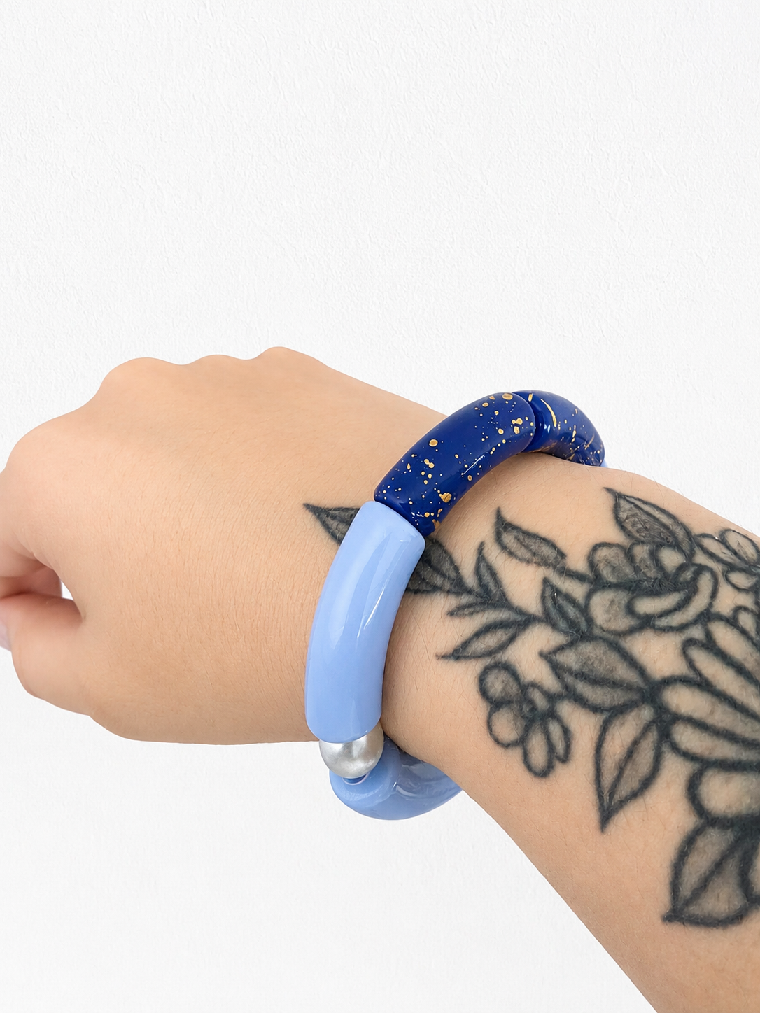 Bracelet maxi tubes full bleu