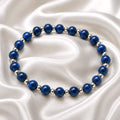 Bracelet perles rondes bleu marine