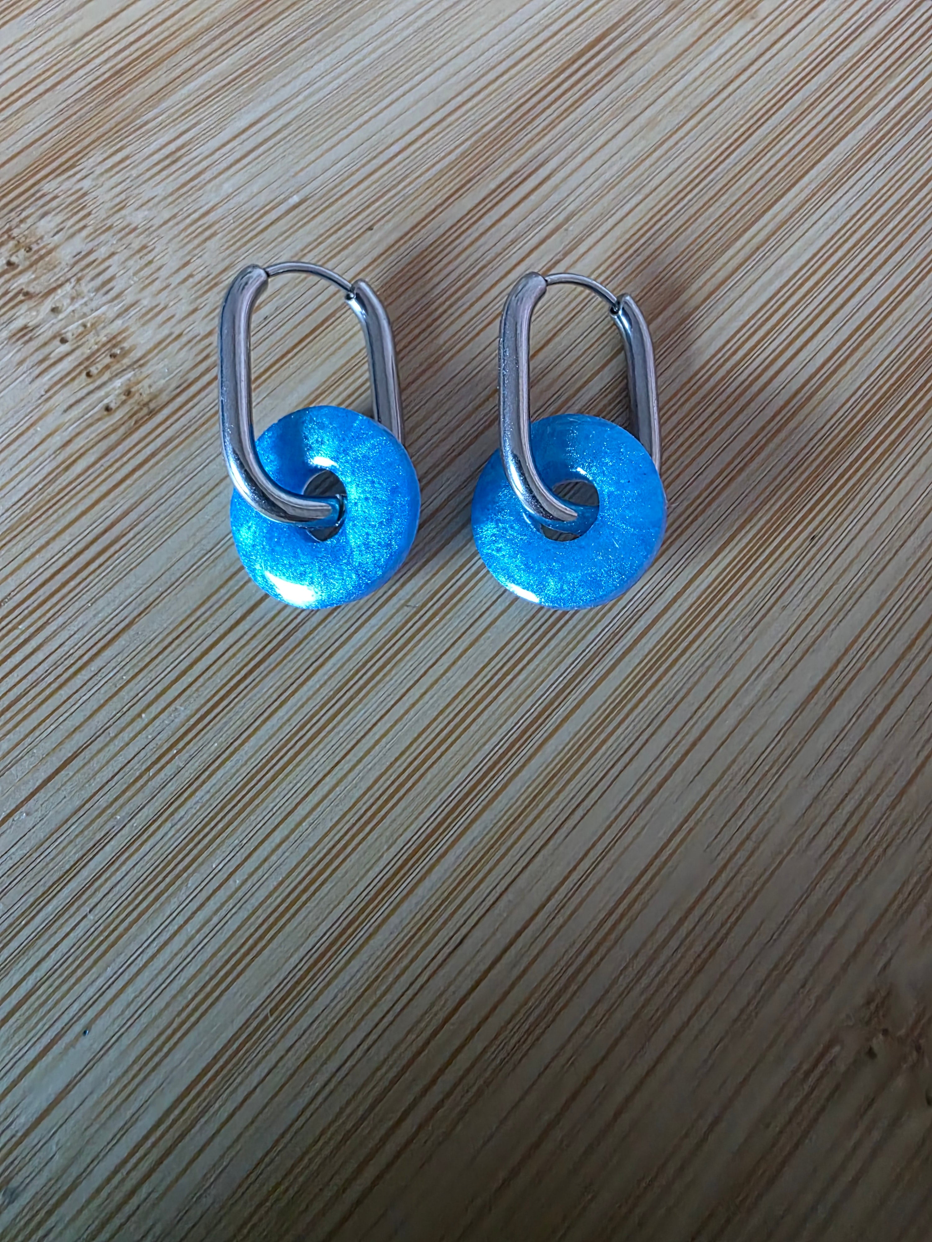 Pampilles en résine Little Donut – Bleu nacré