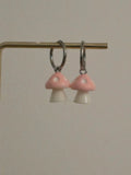 Boucles d oreilles creoles champignons rose pale