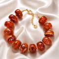 Bracelet grosses perles rouge