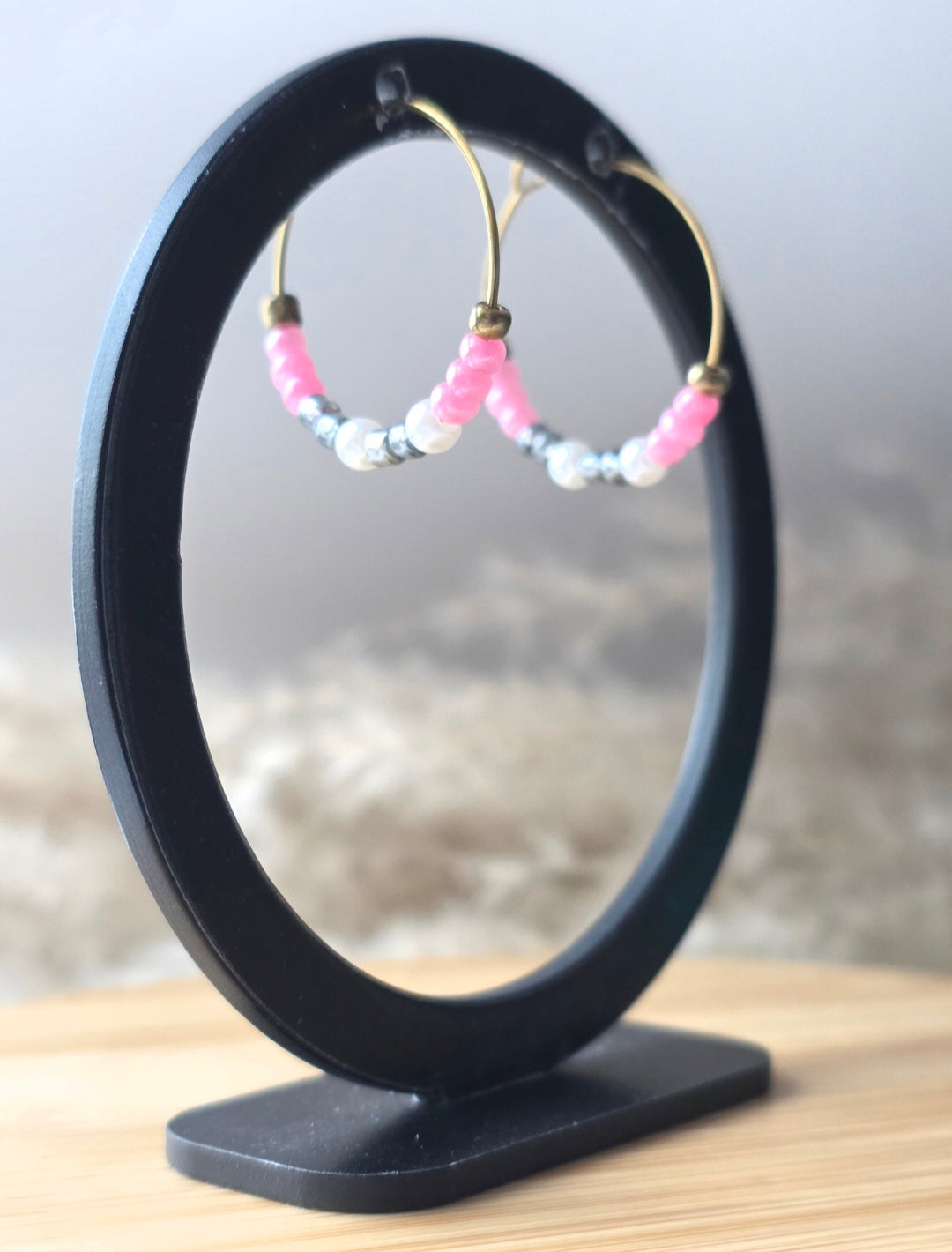 Boucles d oreilles Perrine rose