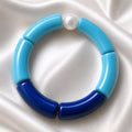 Bracelet maxi tubes bleu