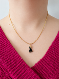 Collier maille serpentine robe noire