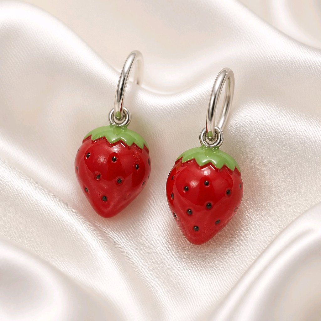 Boucles d oreilles creoles fraises