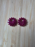 Pampilles en résine soleil fuchsia - Modèle little sun