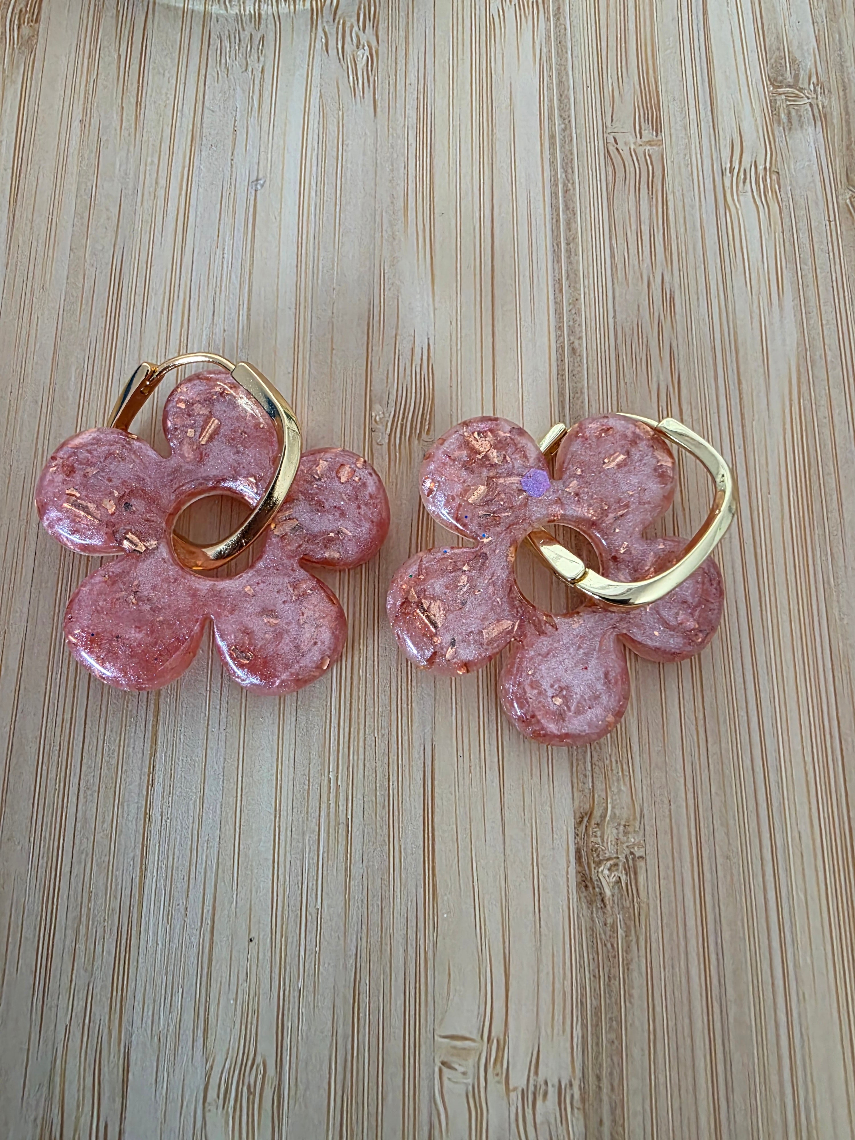 Pampilles en résine Esmée – Rose orangé