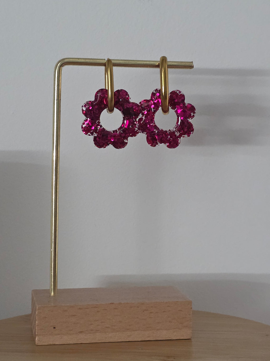 Pampilles en résine Sixtie fucshia