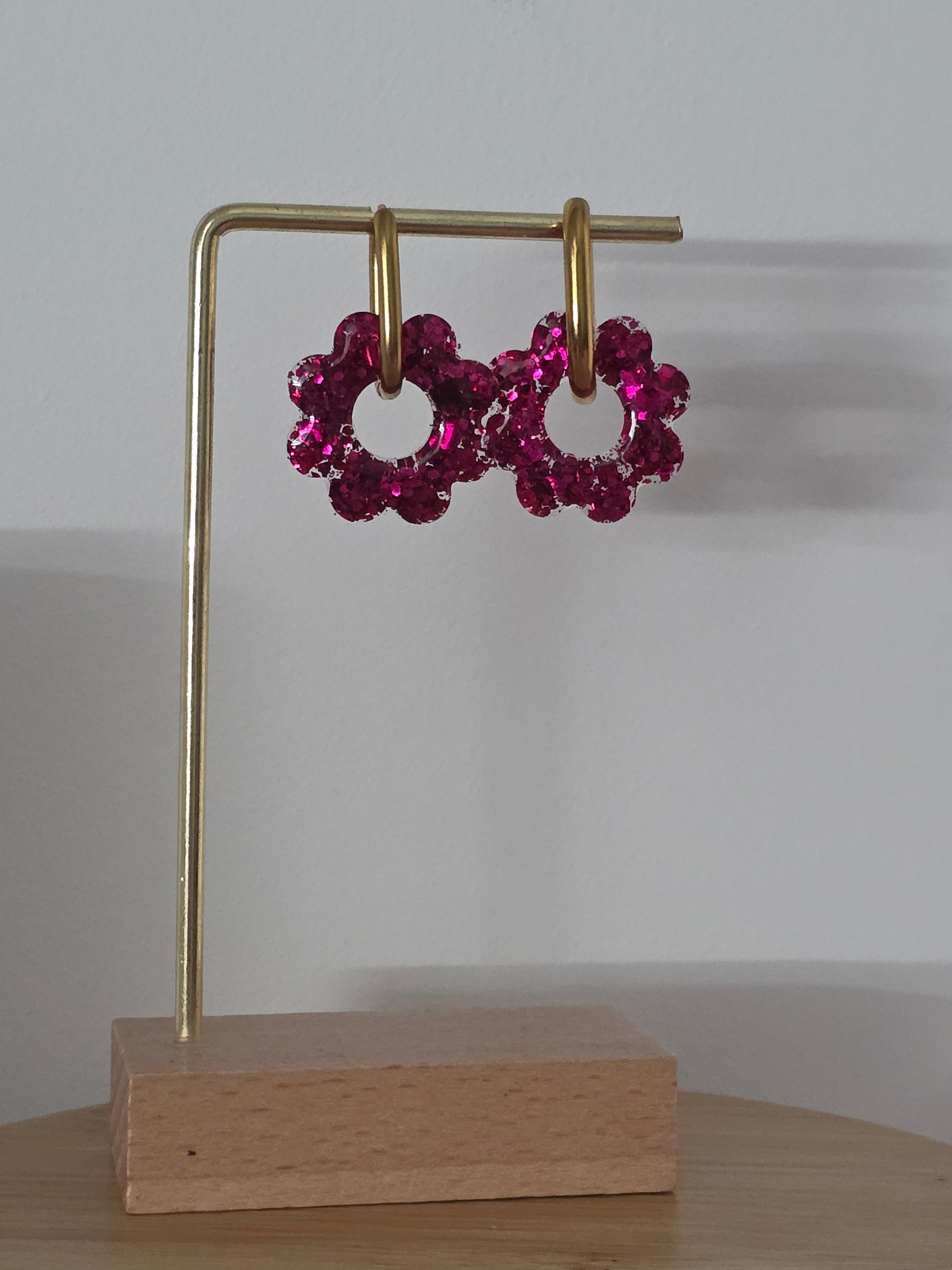 Pampilles en résine Sixtie fucshia