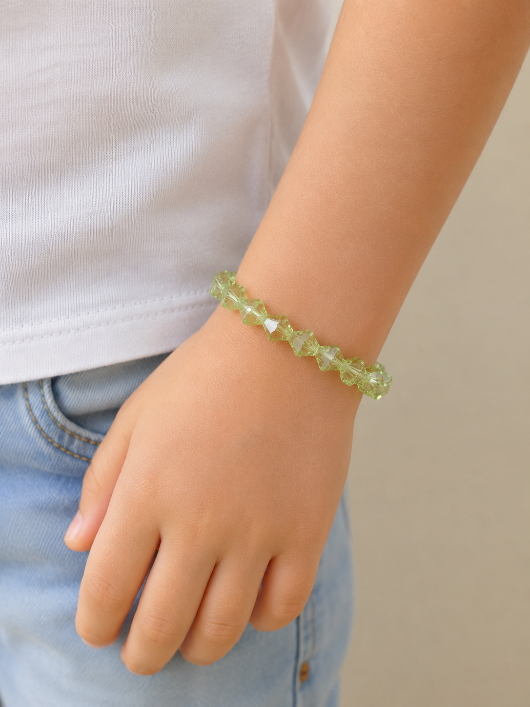 Bracelet enfant vert translucide