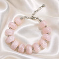 Bracelet grosses perles en acrylique rose marbré