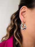 Pampilles en resine sixtie pois noir