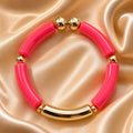 Bracelet tubes rose bonbon