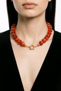 Collier de perles terracotta