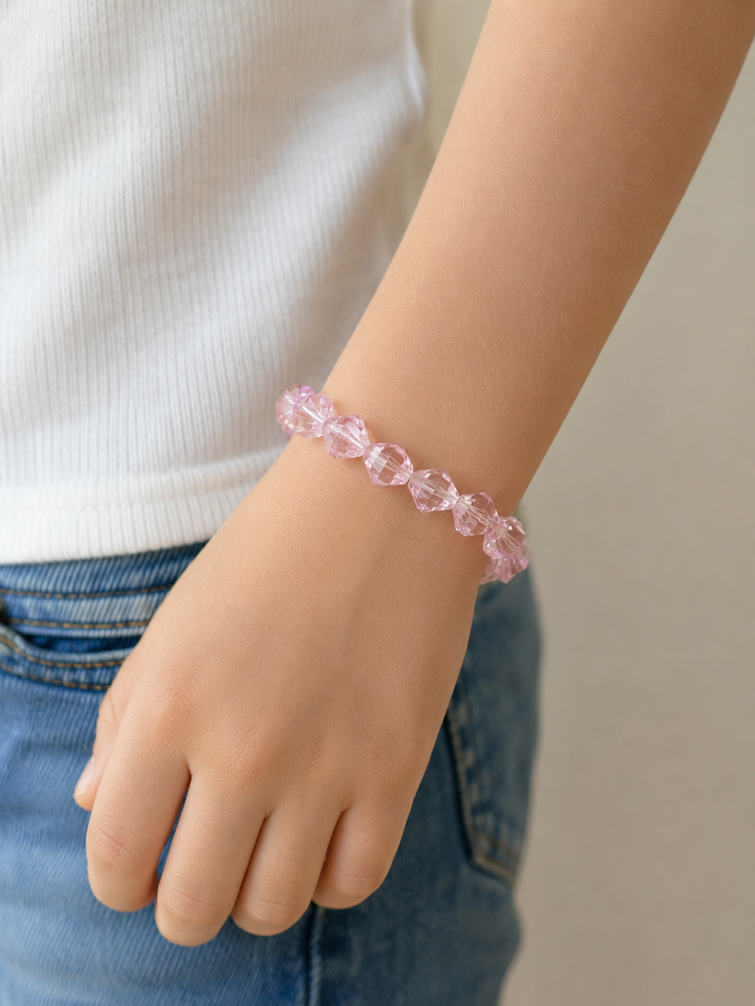 Bracelet enfant losange rose