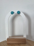 Puces d oreilles dome lisse - bleu ciel