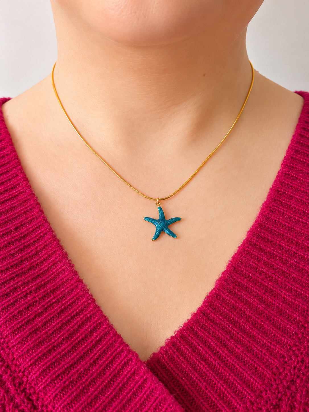 Collier maille serpentine étoile de mer