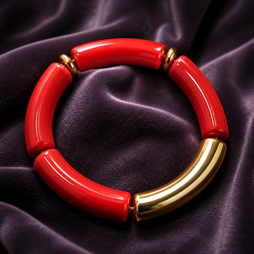 Bracelet tubes rose bonbon