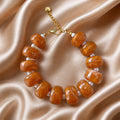 Bracelet grosses perles marron marbré