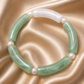 Bracelet vert marbré et blanc