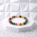 Bracelet perles rondes arc en ciel
