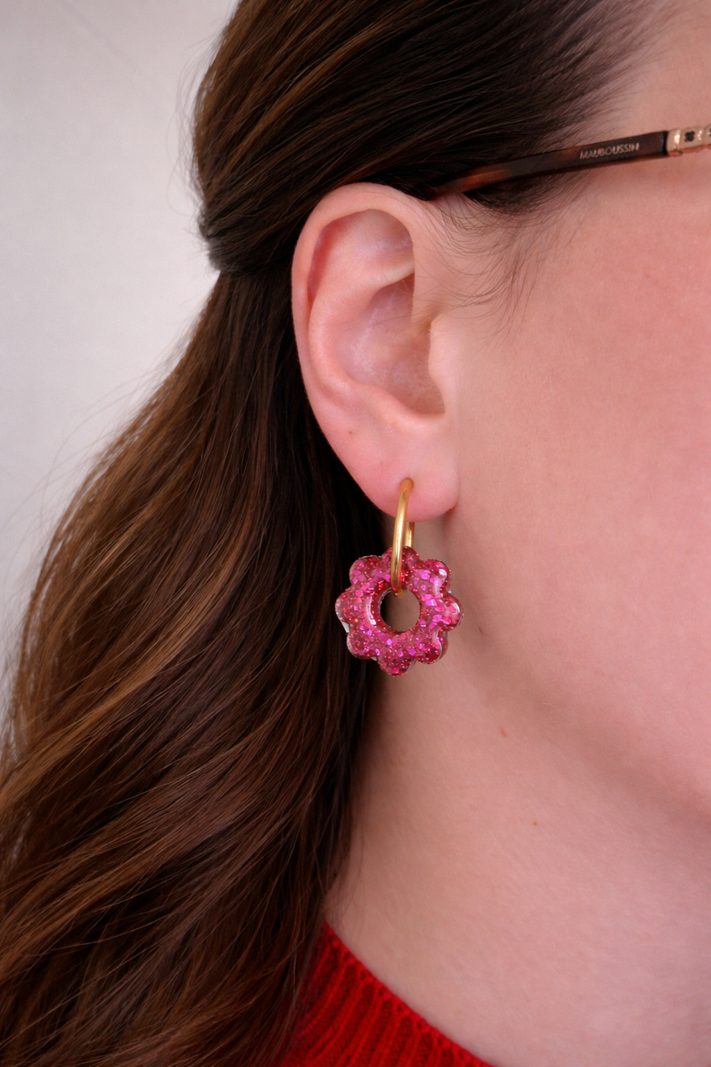 Pampilles en résine Sixtie fucshia