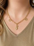 Collier doré grosses mailles cadenas