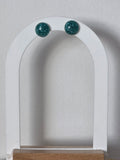 Puces d oreilles dôme lisse bleu turquoise