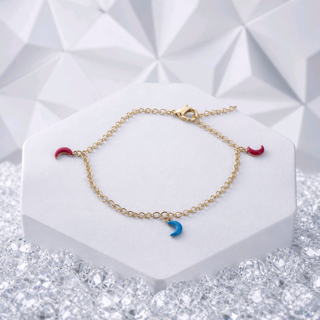 Bracelet breloques lune