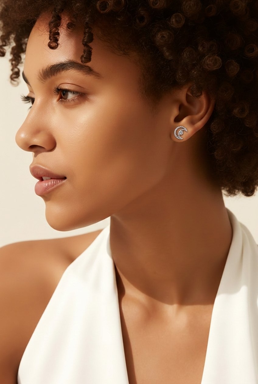 Clous d'oreilles Lune –