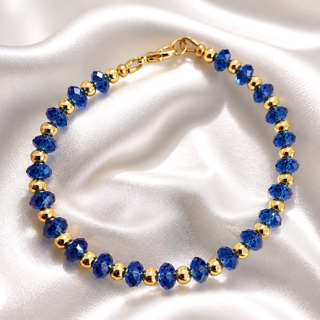 Bracelet en perles cristal bleu marine