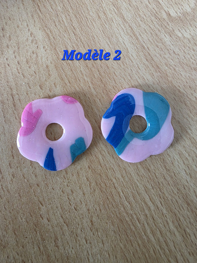 Pampilles intercheangeables modèle Pauline - couleur rose zebré - La fabrique à pampilles