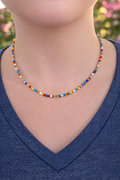 Collier en mini perles arc en ciel- la fabrique à pampilles