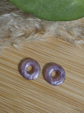 Pampilles interchangeables modèle Little donut en résine couleur lilas uni - la fabrique à pampilles